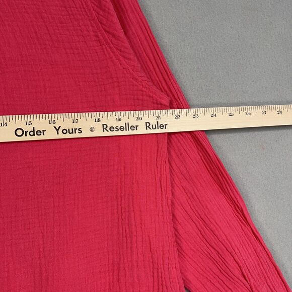 Mote Shirt Womens 2XL Pink Hot Bright Fuchsia Gauze Coastal Resort Vacation Fem - Picture 11 of 14